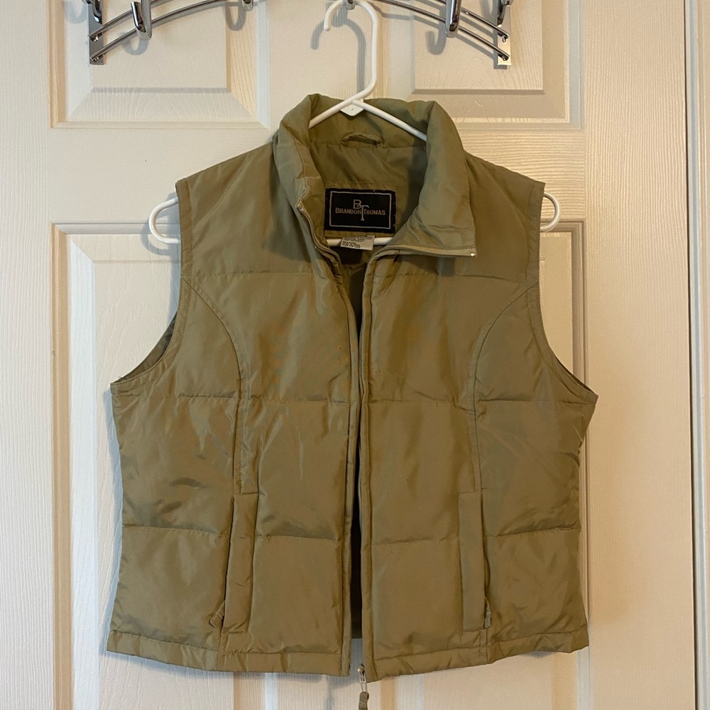 Brandon Thomas Khaki Puffer Vest